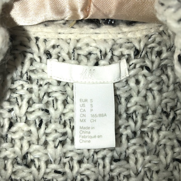 H&M Oversized Hooded Open Knit Cardigan Sweater - Gray Speckle Marled - Picture 5 of 5